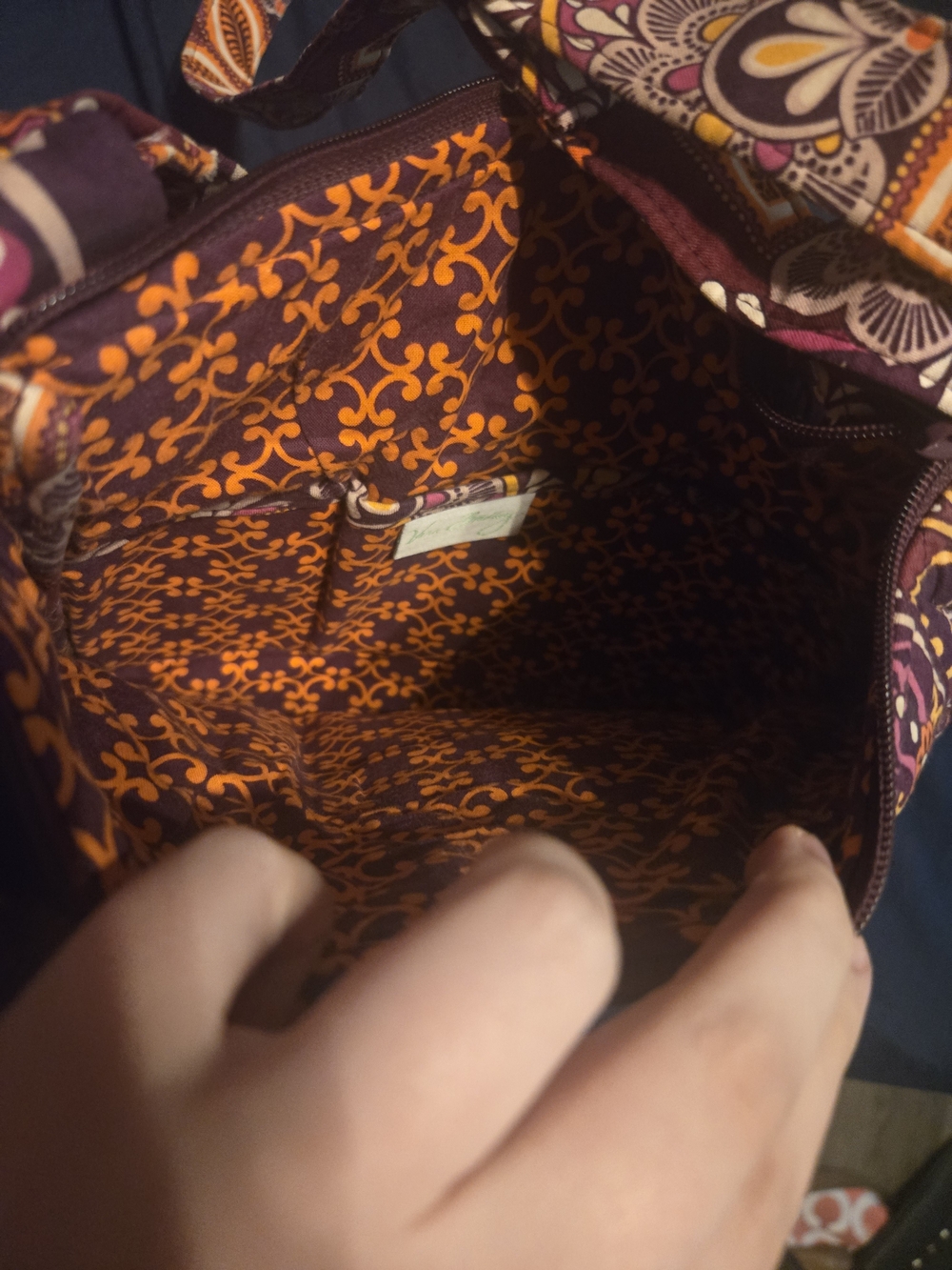 Vera Bradley Plum Quilted Floral Crossbody with Mustard Accents - Picture 4 of 7